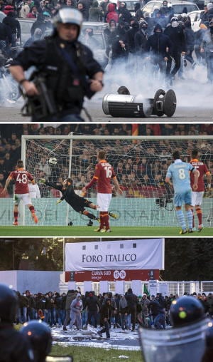 GRR - News - Il Derby Roma-Lazio Finisce 1 A 1 Nel Pre-partita Scontri ...