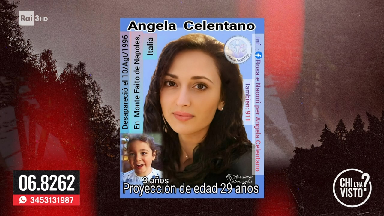 Angela Celentano: una segnalazione dal Sud America e la nuova age progression della foto - Chi l&#39;ha visto? - 14/09/2022 