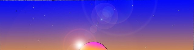 Immagine di un cielo all'alba. (Per leggerne la descrizione proseguire nel link). Il disegno esprime il primo sole che sfuma nel cielo tingendolo di sfumature rosso-violetto.