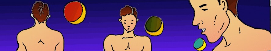 Immagine di David in tre sequenze (Per leggerne la descrizione proseguire nel link). Si vede David in mezzo busto, torso nudo: a sinistra di spalle, al centro di fronte, a sinistra il volto di profilo.
