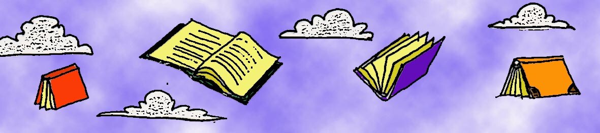 Immagine di libri in cielo (Per leggerne la descrizione proseguire nel link). Libri in volo tra le nuvole.
