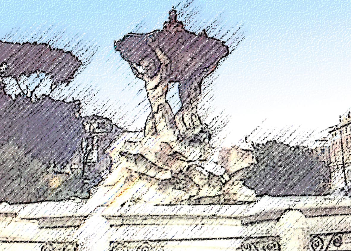 Immagine della Fontana dei Tritoni (Per leggerne la descrizione proseguire nel link). La famosa fontana in Piazza della Bocca della Verità.