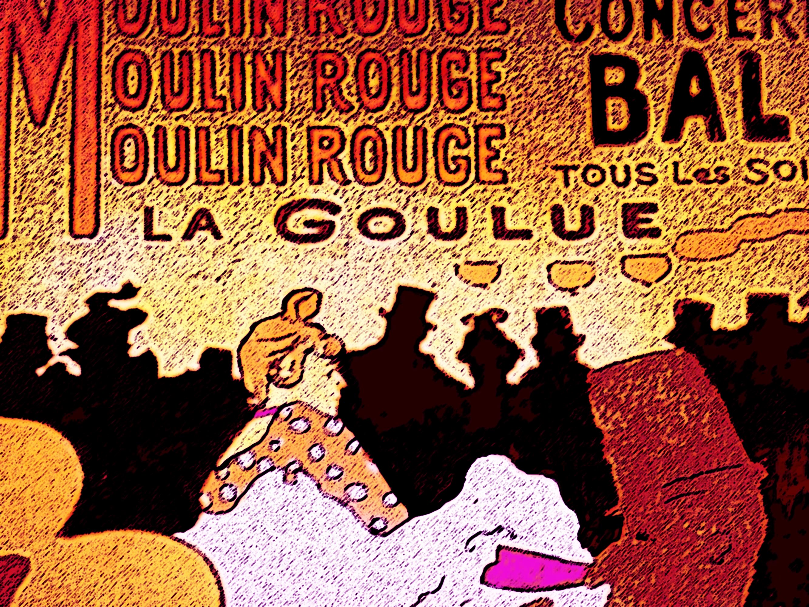 Immagine del poster 'La Goulue' (Per leggerne la descrizione proseguire nel link). Ravvicinata sul mezzo busto della ballerina.